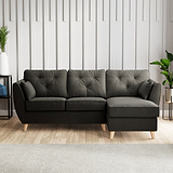 Edison Chaise RH Light Feet Black from Roseland Furniture