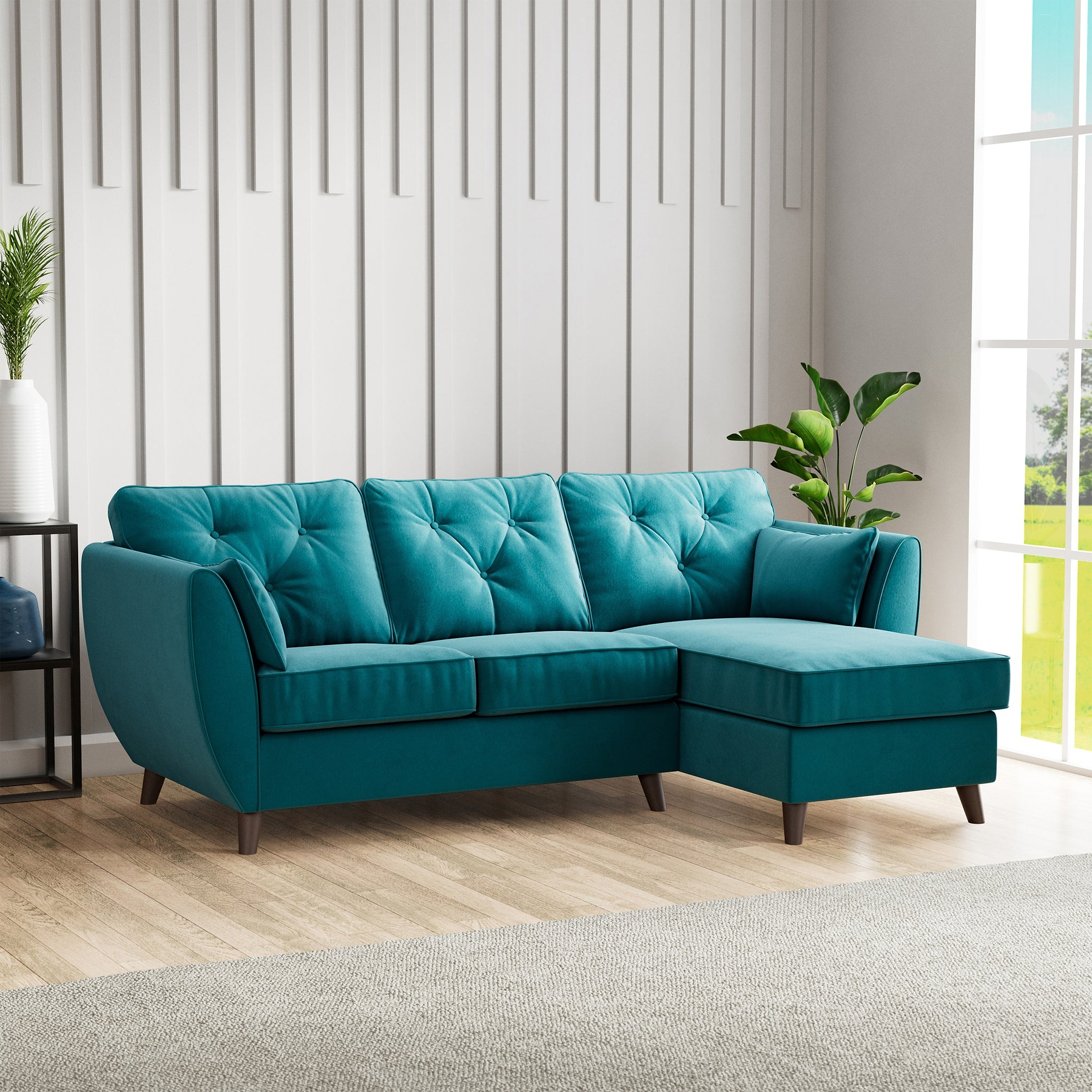 Edison Chaise RH Dark Feet Mallard from Roseland Furniture