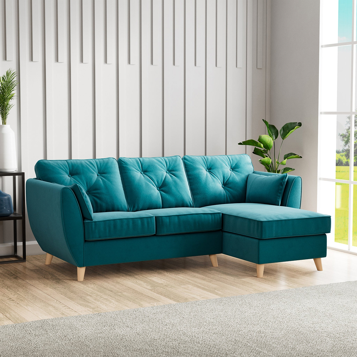 Edison Chaise RH Light Feet Mallard from Roseland Furniture