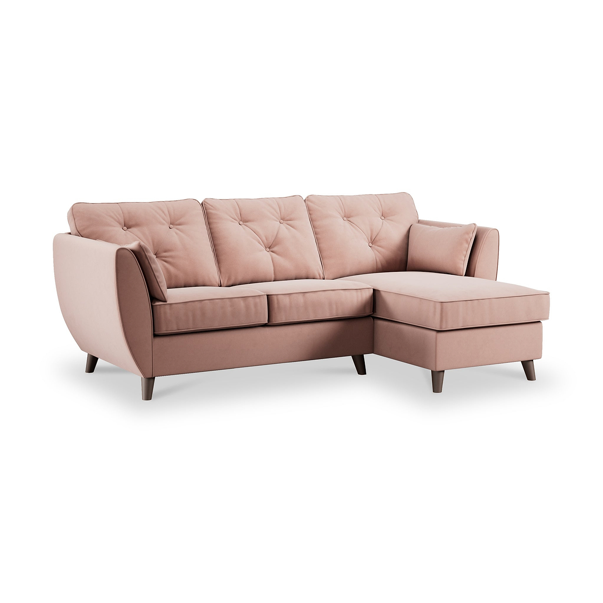 Edison Chaise RH Dark Feet Blush from Roseland Furniture