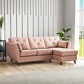 Edison Chaise RH Dark Feet Blush from Roseland Furniture