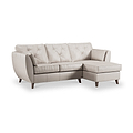 Edison Leather Chaise RH Dark Feet Cloud Grey from Roseland Furniture