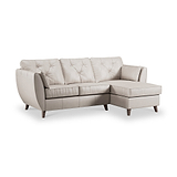 Edison Leather Chaise RH Dark Feet Cloud Grey from Roseland Furniture