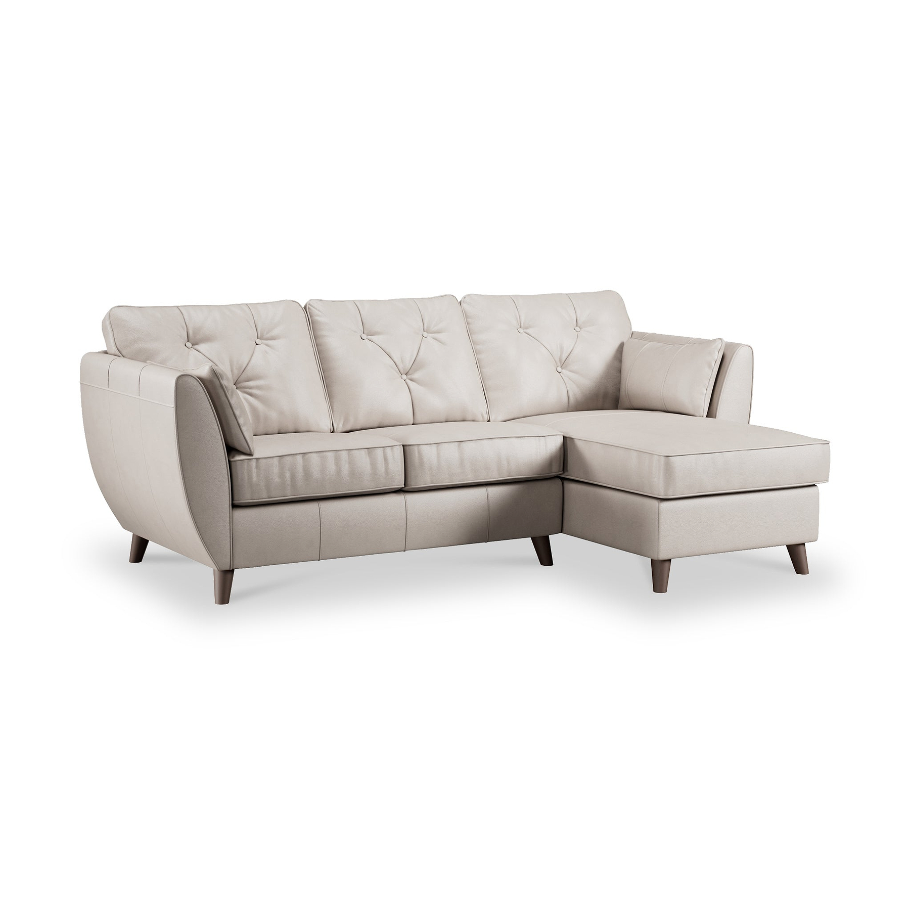 Edison Leather Chaise RH Dark Feet Cloud Grey from Roseland Furniture
