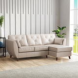 Edison Leather Chaise RH Dark Feet Cloud Grey from Roseland Furniture