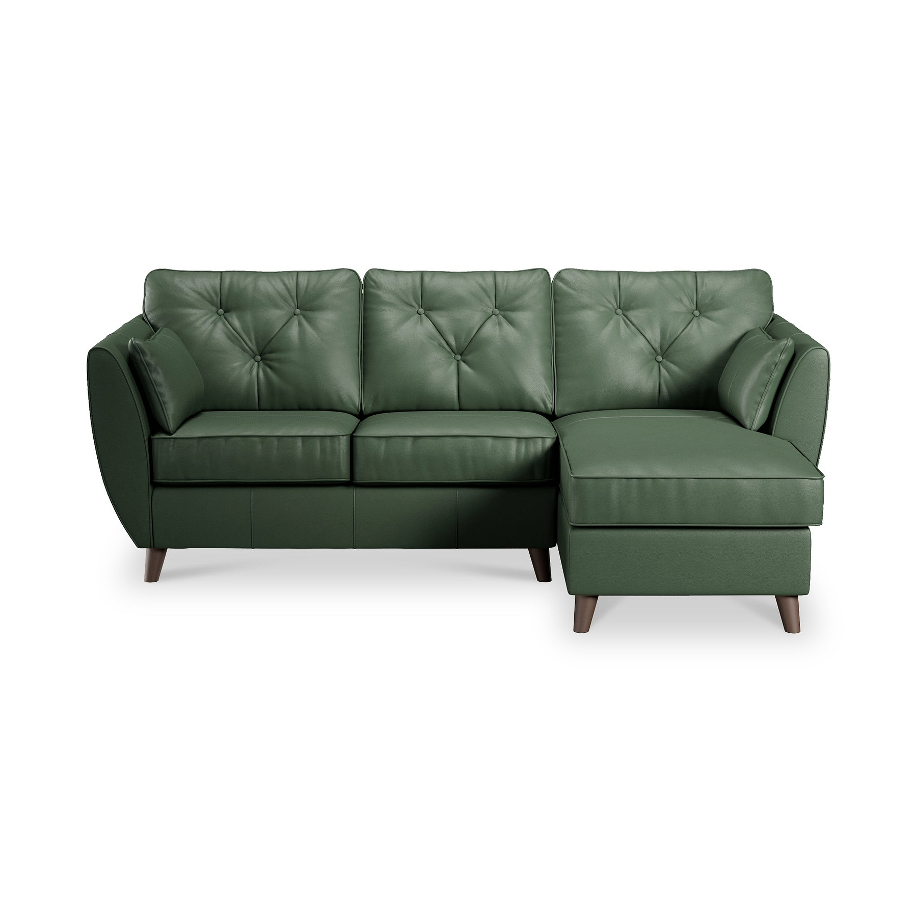 Edison Leather Chaise RH Dark Feet Hunter Green from Roseland Furniture