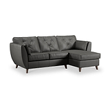 Edison Leather Chaise RH Dark Feet Raven from Roseland Furniture