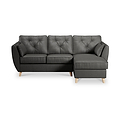 Edison Leather Chaise RH Light Feet Raven from Roseland Furniture