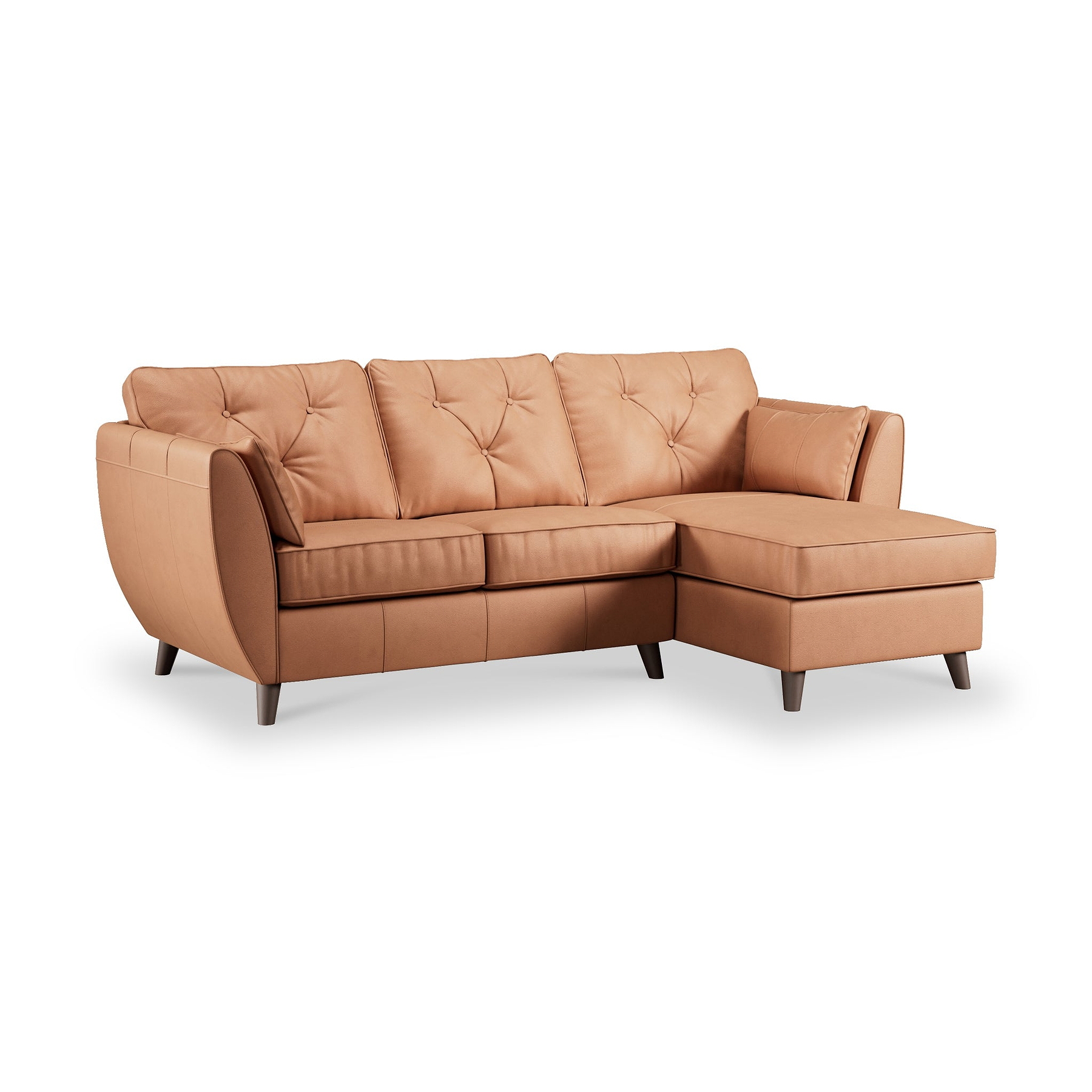 Edison Leather Chaise RH Dark Feet Saddle from Roseland Furniture