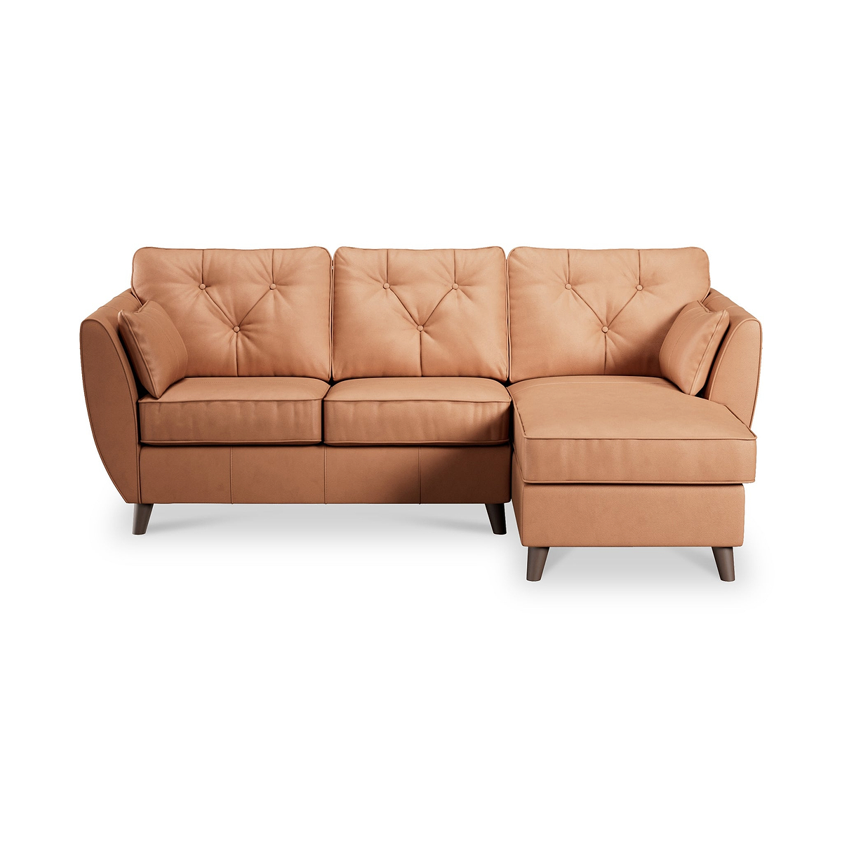 Edison Leather Chaise RH Dark Feet Saddle from Roseland Furniture