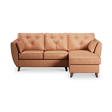 Edison Leather Chaise RH Dark Feet Saddle from Roseland Furniture