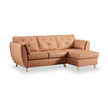 Edison Leather Chaise RH Light Feet Saddle from Roseland Furniture