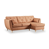 Edison Leather Chaise RH Light Feet Saddle from Roseland Furniture