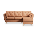 Edison Leather Chaise RH Light Feet Saddle from Roseland Furniture
