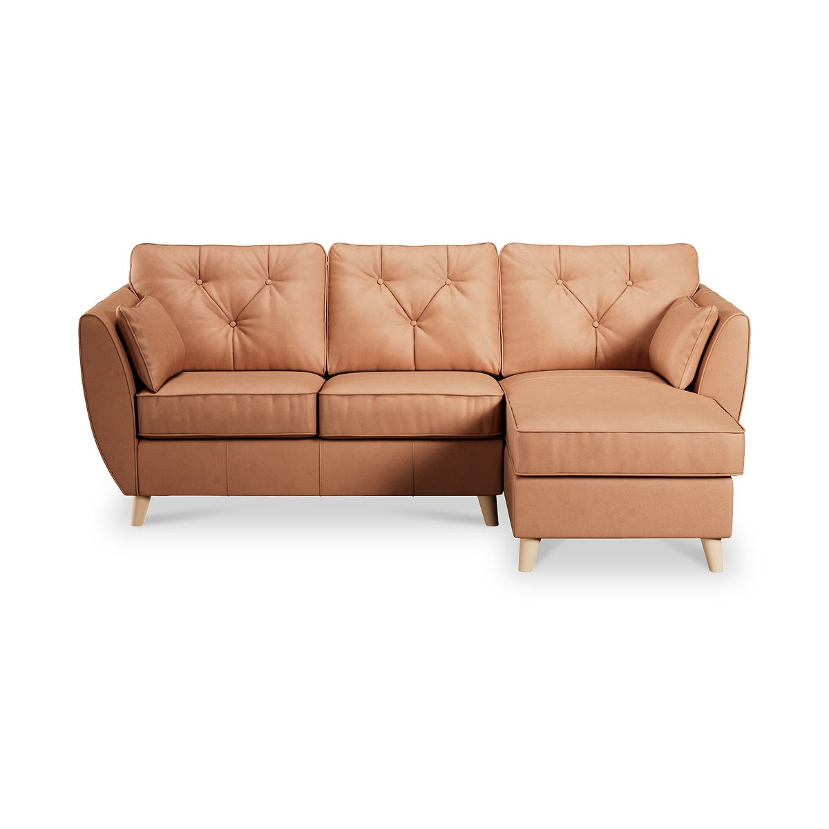 Edison Leather Chaise RH Light Feet Saddle from Roseland Furniture