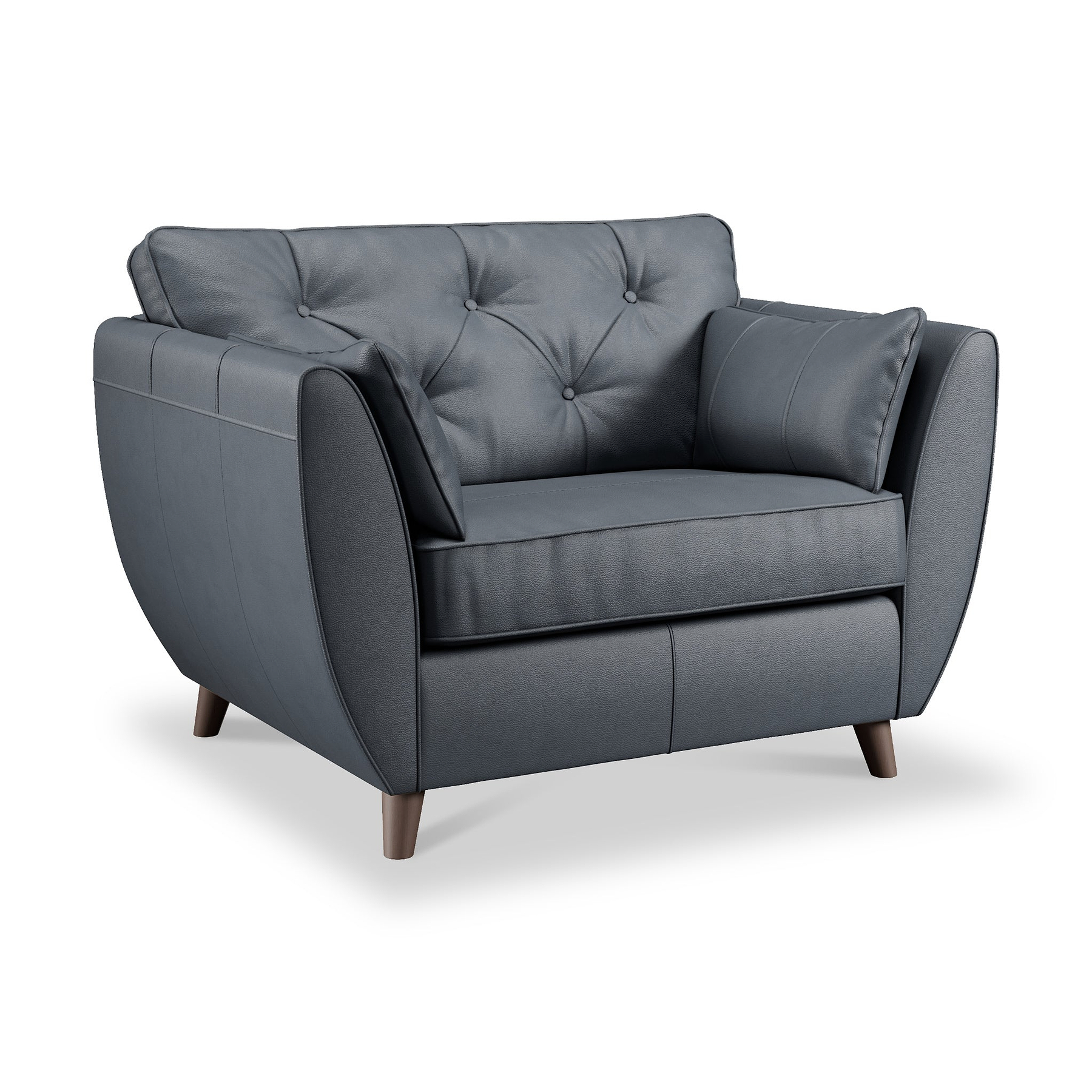 Edison Leather Snuggle Chair Dark Feet Navy Blue from Roseland Furniture