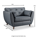 Edison Leather Snuggle Chair Dark Feet Navy Blue from Roseland Furniture