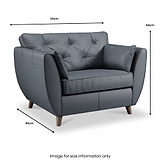 Edison Leather Snuggle Chair Dark Feet Navy Blue from Roseland Furniture