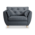 Edison Leather Snuggle Chair Light Feet Navy from Roseland Furniture