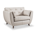 Edison Leather Snuggle Chair Dark Feet Cloud from Roseland Furniture