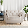 Edison Leather Snuggle Chair Dark Feet Cloud from Roseland Furniture