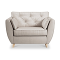 Edison Leather Snuggle Chair Light Feet Cloud from Roseland Furniture