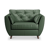 Edison Leather Snuggle Chair Dark Feet Green from Roseland Furniture