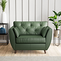 Edison Leather Snuggle Chair Dark Feet Green from Roseland Furniture