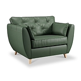 Edison Leather Snuggle Chair Light Feet Hunter Green from Roseland Furniture