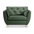 Edison Leather Snuggle Chair Light Feet Hunter Green from Roseland Furniture