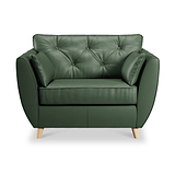 Edison Leather Snuggle Chair Light Feet Hunter Green from Roseland Furniture
