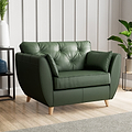 Edison Leather Snuggle Chair Light Feet Hunter Green from Roseland Furniture