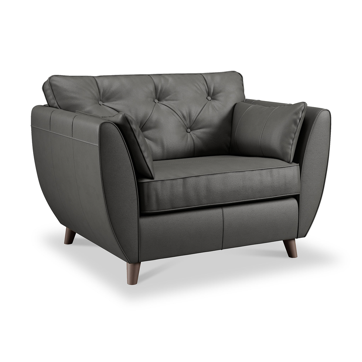 Edison Leather Snuggle Chair Dark Feet Raven from Roseland Furniture