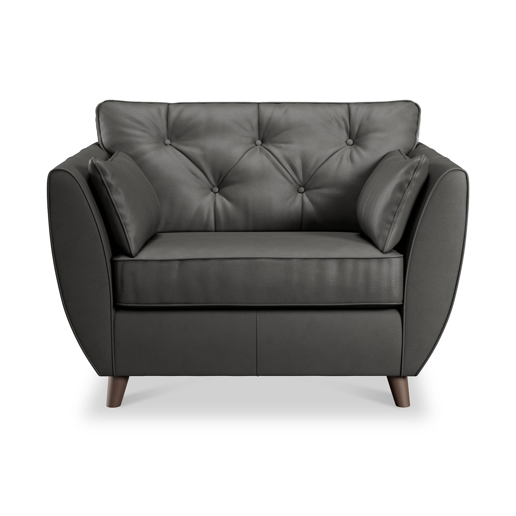 Edison Leather Snuggle Chair Dark Feet Raven from Roseland Furniture