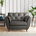 Edison Leather Snuggle Chair Dark Feet Raven from Roseland Furniture