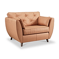 Edison Leather Snuggle Chair Dark Feet Saddle from Roseland Furniture