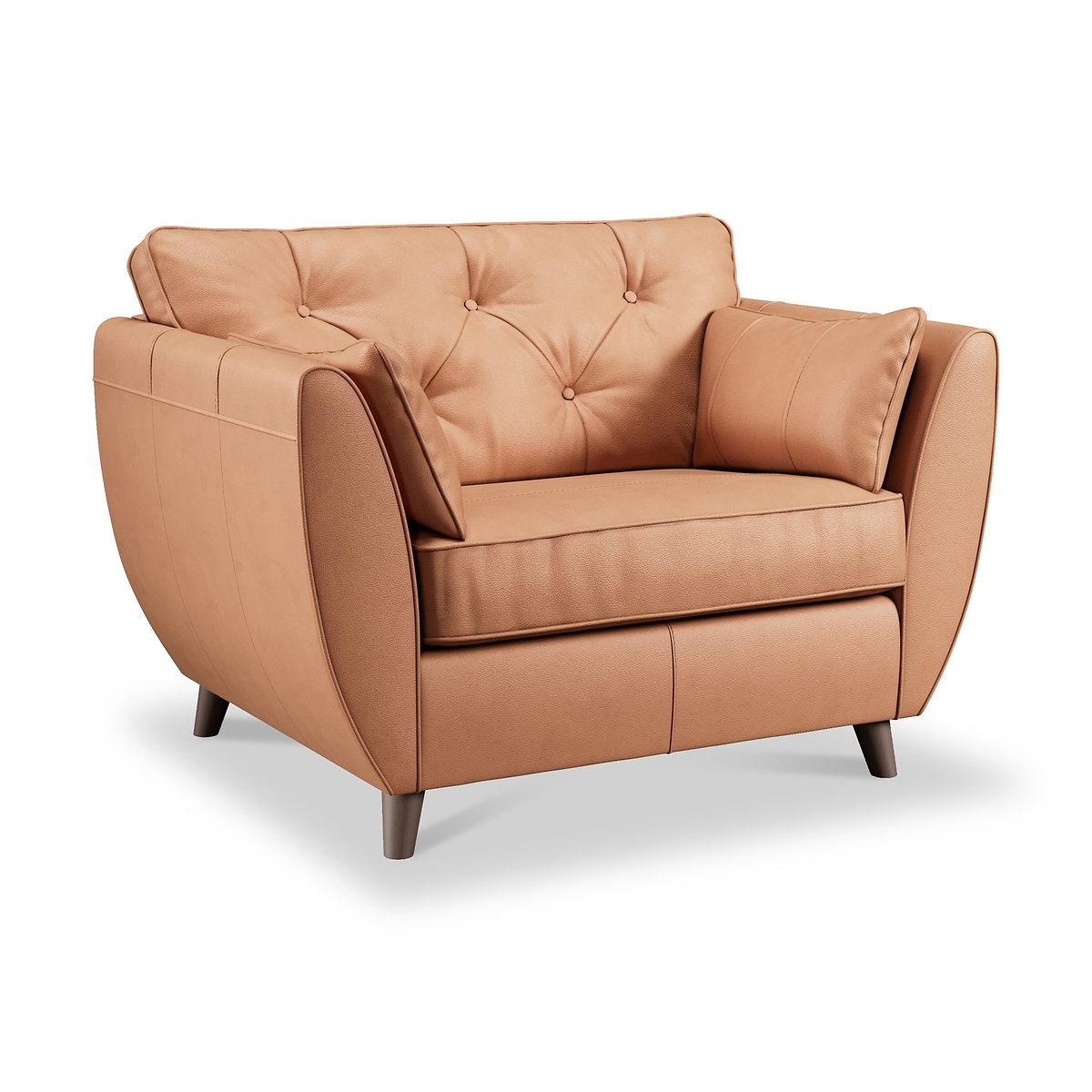 Edison Leather Snuggle Chair Dark Feet Saddle from Roseland Furniture