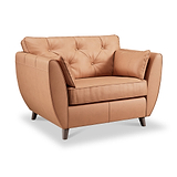 Edison Leather Snuggle Chair Dark Feet Saddle from Roseland Furniture