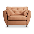 Edison Leather Snuggle Chair Dark Feet Saddle from Roseland Furniture