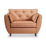 Edison Leather Snuggle Chair Dark Feet Saddle from Roseland Furniture