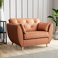 Edison Leather Snuggle Chair Light Feet Saddle from Roseland Furniture