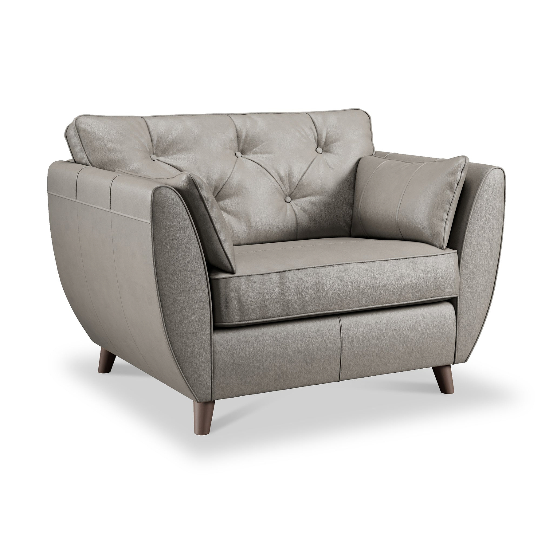 Edison Leather Snuggle Chair Dark Feet Stone Grey from Roseland Furniture