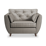 Edison Leather Snuggle Chair Dark Feet Stone Grey from Roseland Furniture
