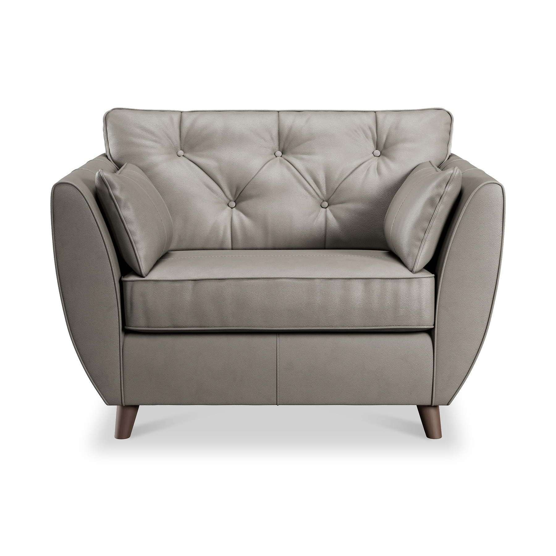 Edison Leather Snuggle Chair Dark Feet Stone Grey from Roseland Furniture