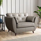 Edison Leather Snuggle Chair Dark Feet Stone Grey from Roseland Furniture