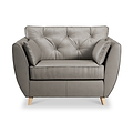Edison Leather Snuggle Chair Light Feet Stone Grey from Roseland Furniture