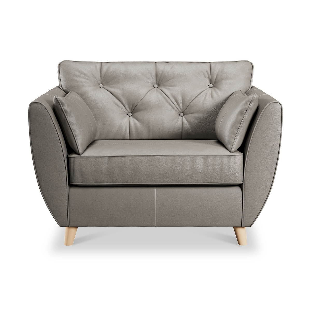 Edison Leather Snuggle Chair Light Feet Stone Grey from Roseland Furniture