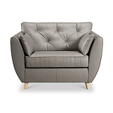 Edison Leather Snuggle Chair Light Feet Stone Grey from Roseland Furniture