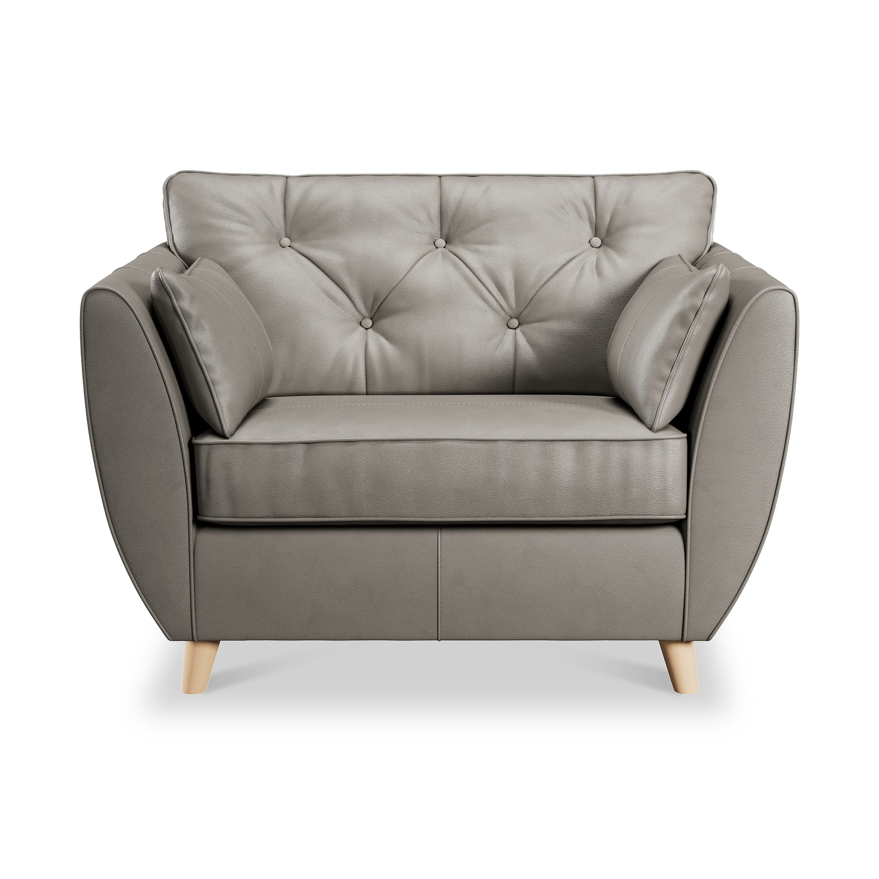 Edison Leather Snuggle Chair Light Feet Stone Grey from Roseland Furniture