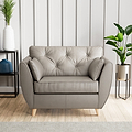 Edison Leather Snuggle Chair Light Feet Stone Grey from Roseland Furniture